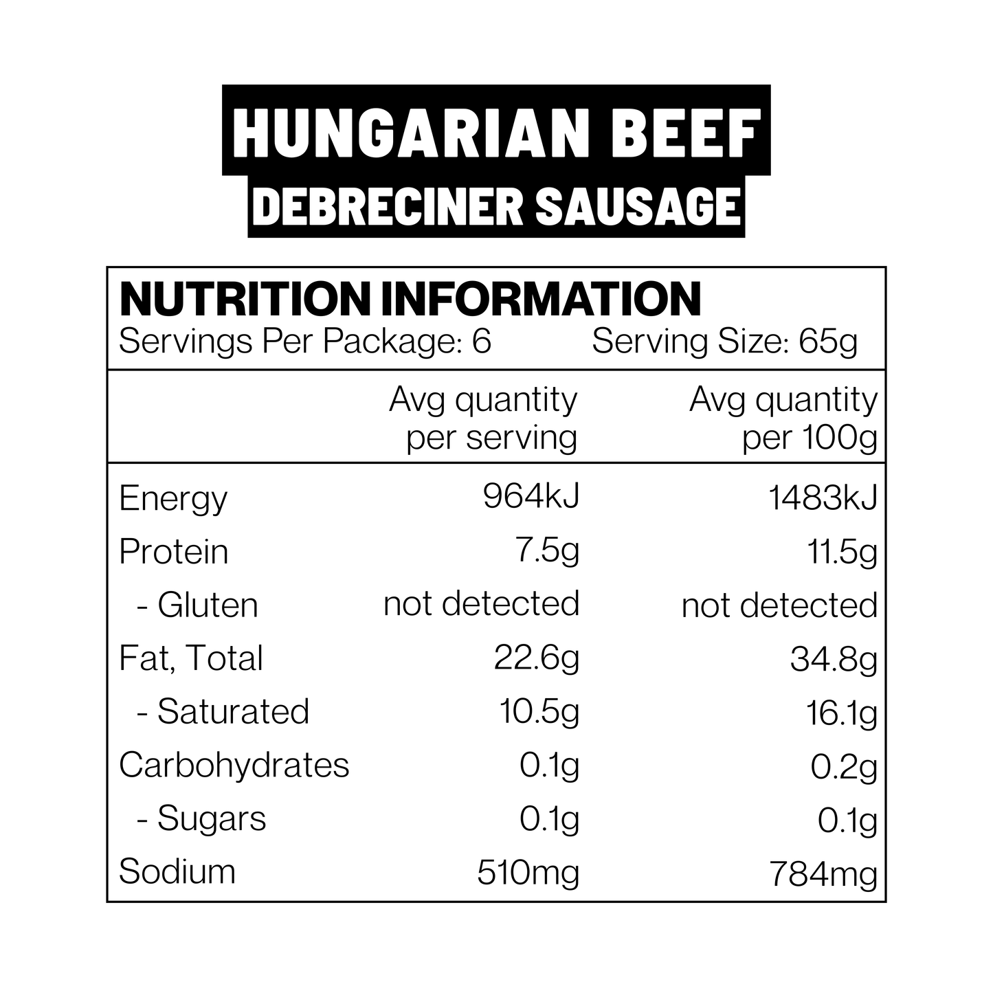HUNGARIAN DEBRECINER BEEF SAUSAGE
