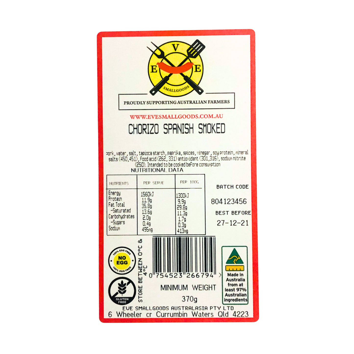 Chorizo - Spanish Smoked Sausage