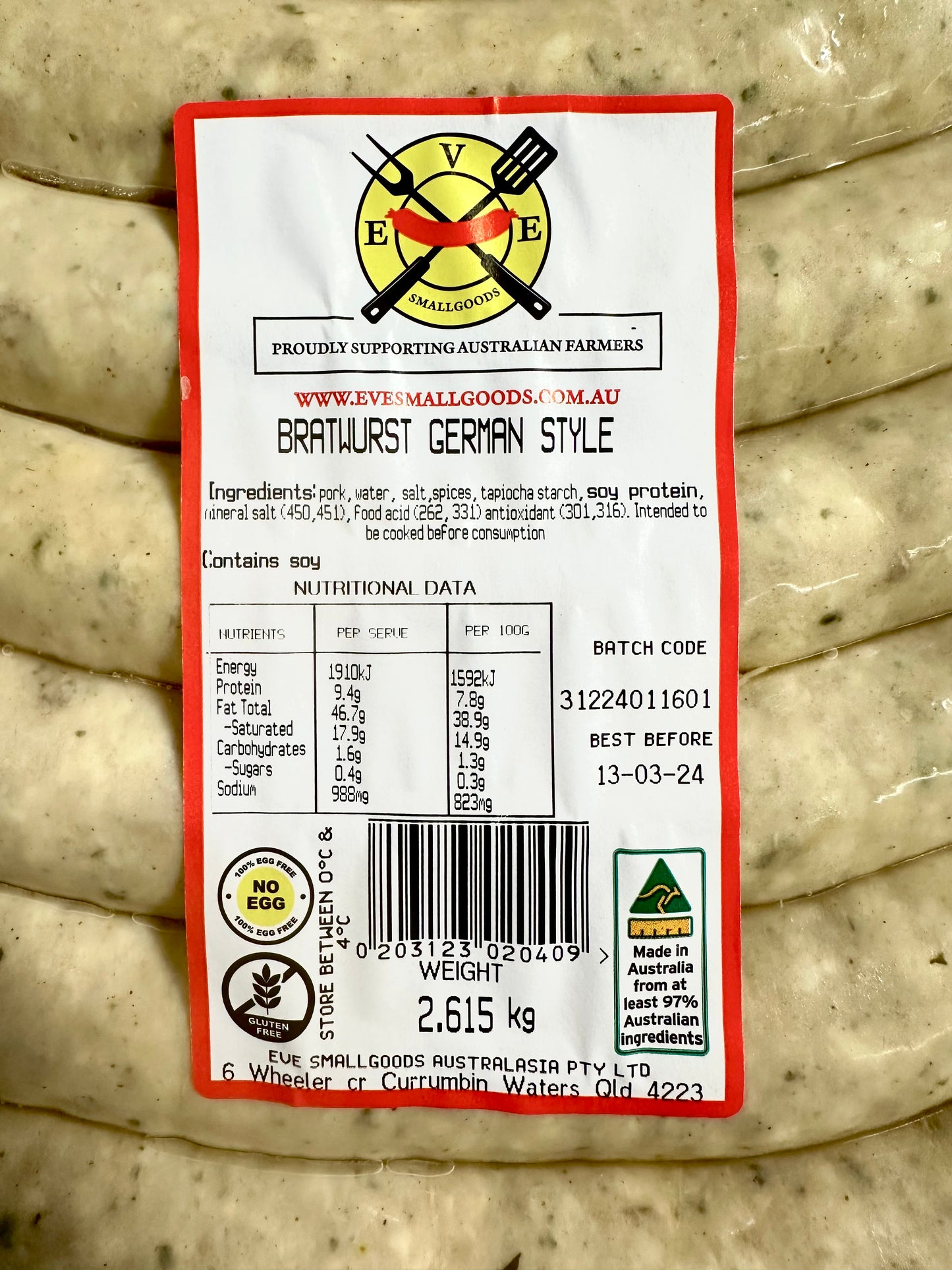 Bratwurst - German Style Sausage