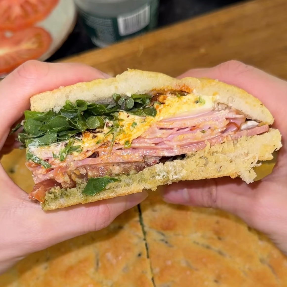 Viral Focaccia Burrata Sandwich with Krakauer & Kasseler