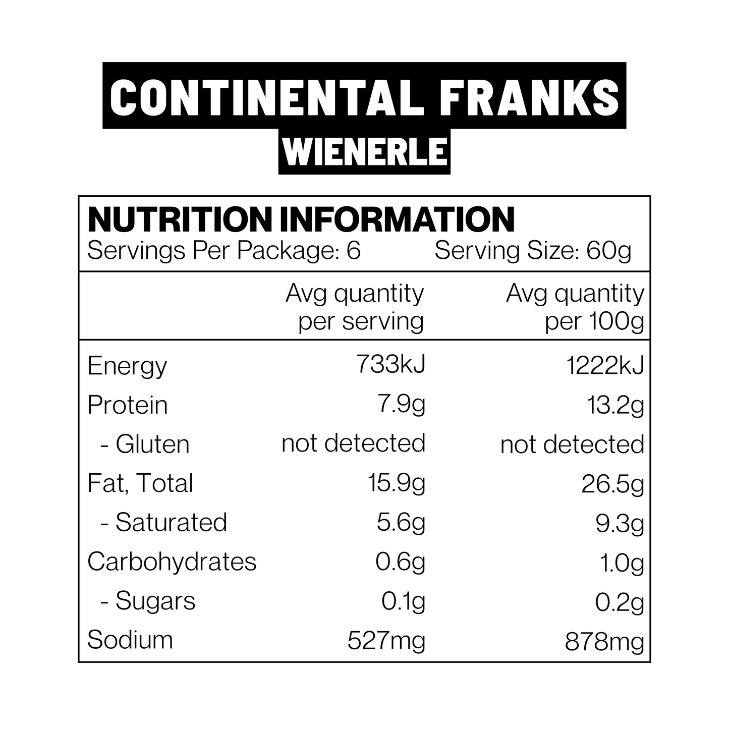 Continental Franks - Wienerle Smoked Sausages