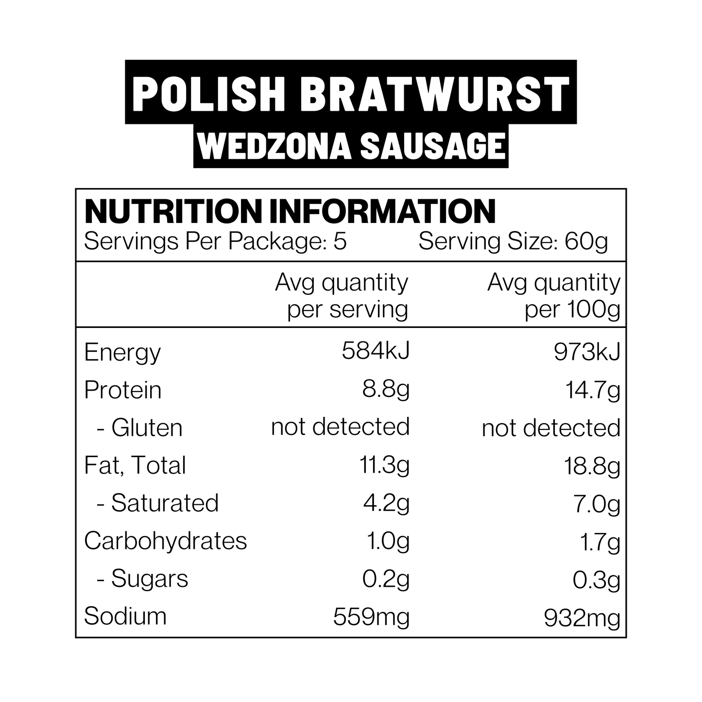 Bratwurst - Polish Wedzona Sausage