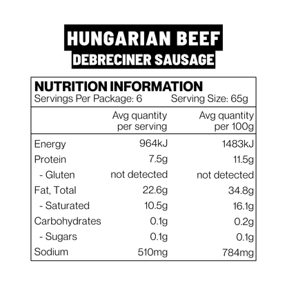Debreciner - Hungarian Beef Sausage