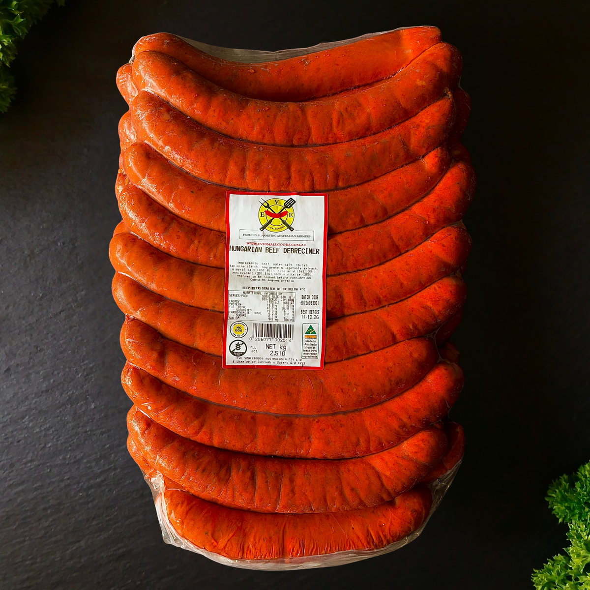 HUNGARIAN DEBRECINER BEEF SAUSAGE