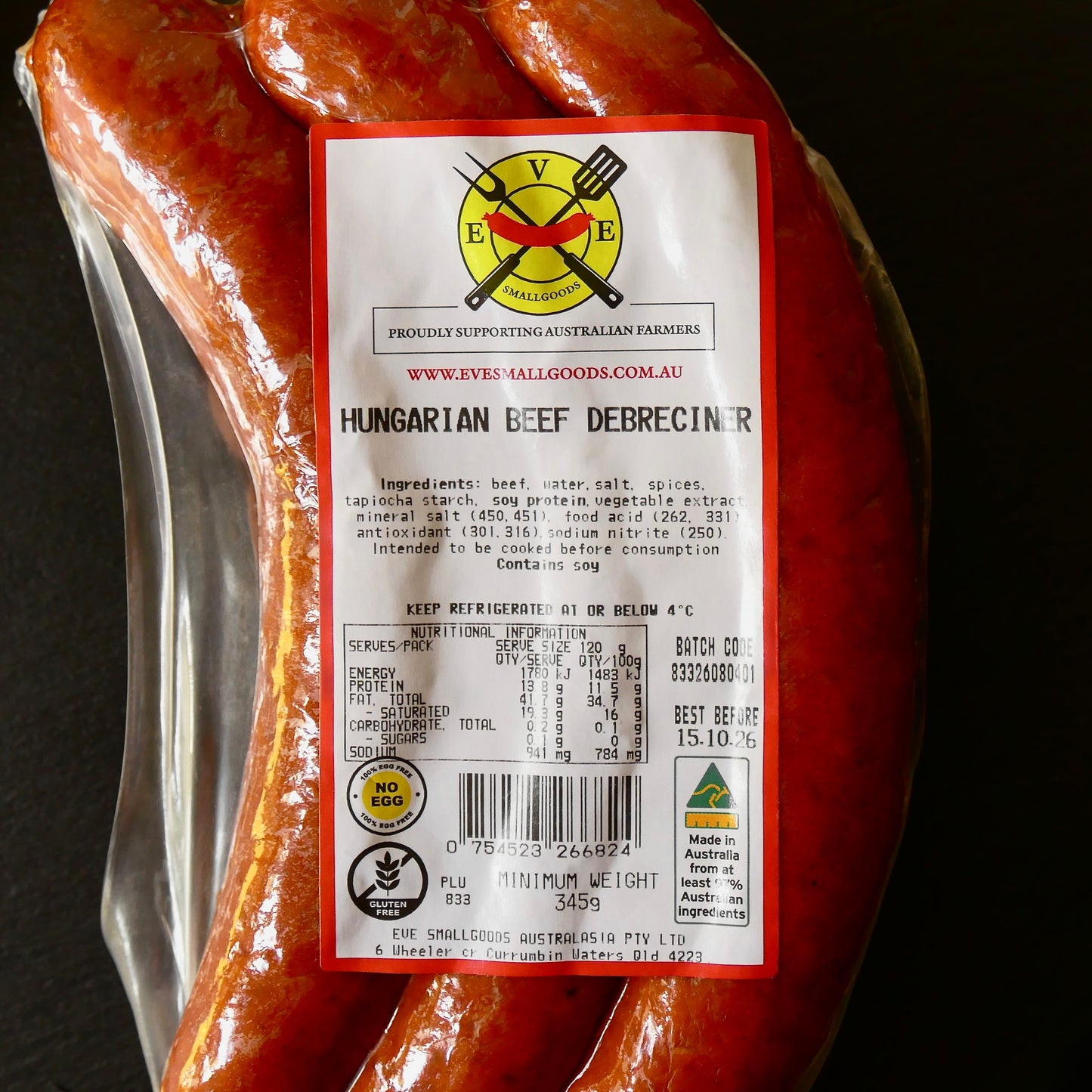 HUNGARIAN DEBRECINER BEEF SAUSAGE