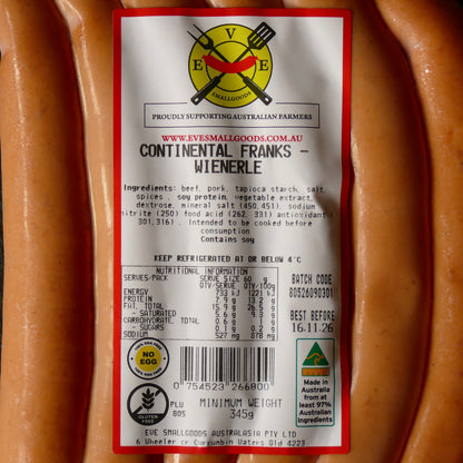 SMOKED CONTINENTAL FRANKS (WIENERLE)
