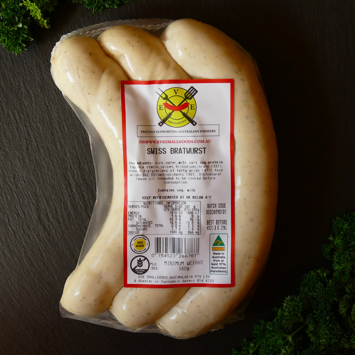 SWISS BRATWURST SAUSAGE